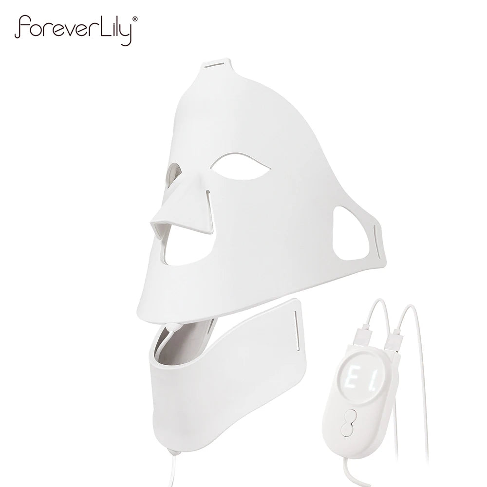 New Silicone LED Face Neck Mask LED Light 7 Colors Photon Skin Care Repair Skin Brightening Rejuvenation mascara led