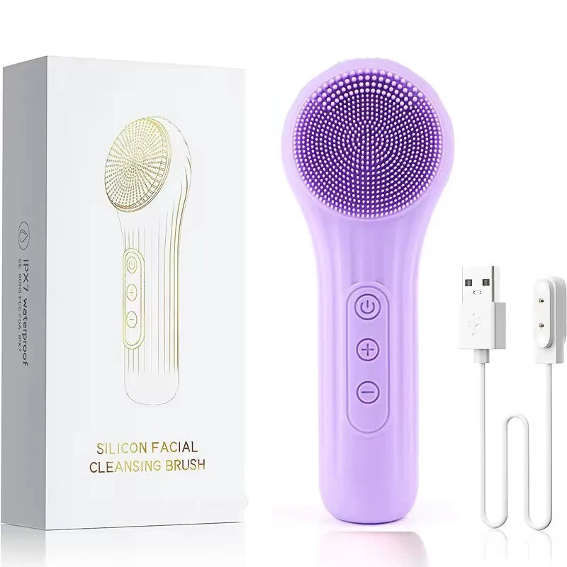 Sonic Waterproof Facial Cleansing Brush for Men & Women Rechargeable Exfoliating Electric Face Scrubber Cleanser Brush