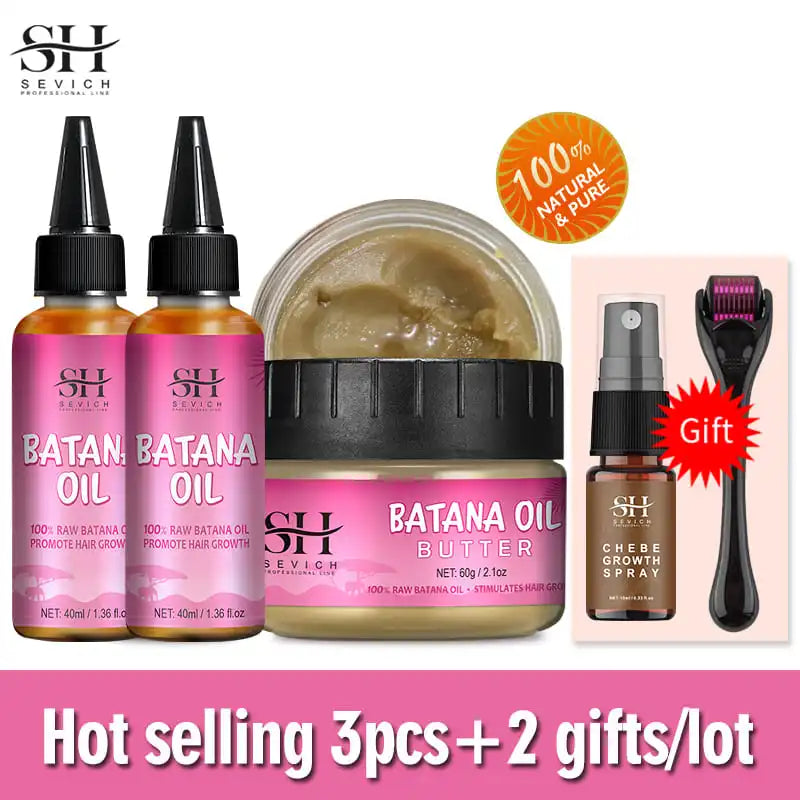 Fast Hair Growth Set Batana oil Traction Alopecia Hair Mask Anti Break Loss Hair Growth Oil Baldness Treatment chebe hair oil