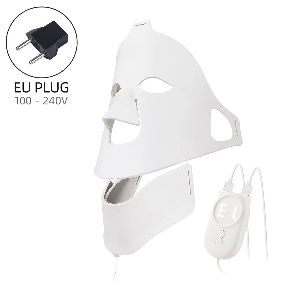 New Silicone LED Face Neck Mask LED Light 7 Colors Photon Skin Care Repair Skin Brightening Rejuvenation mascara led