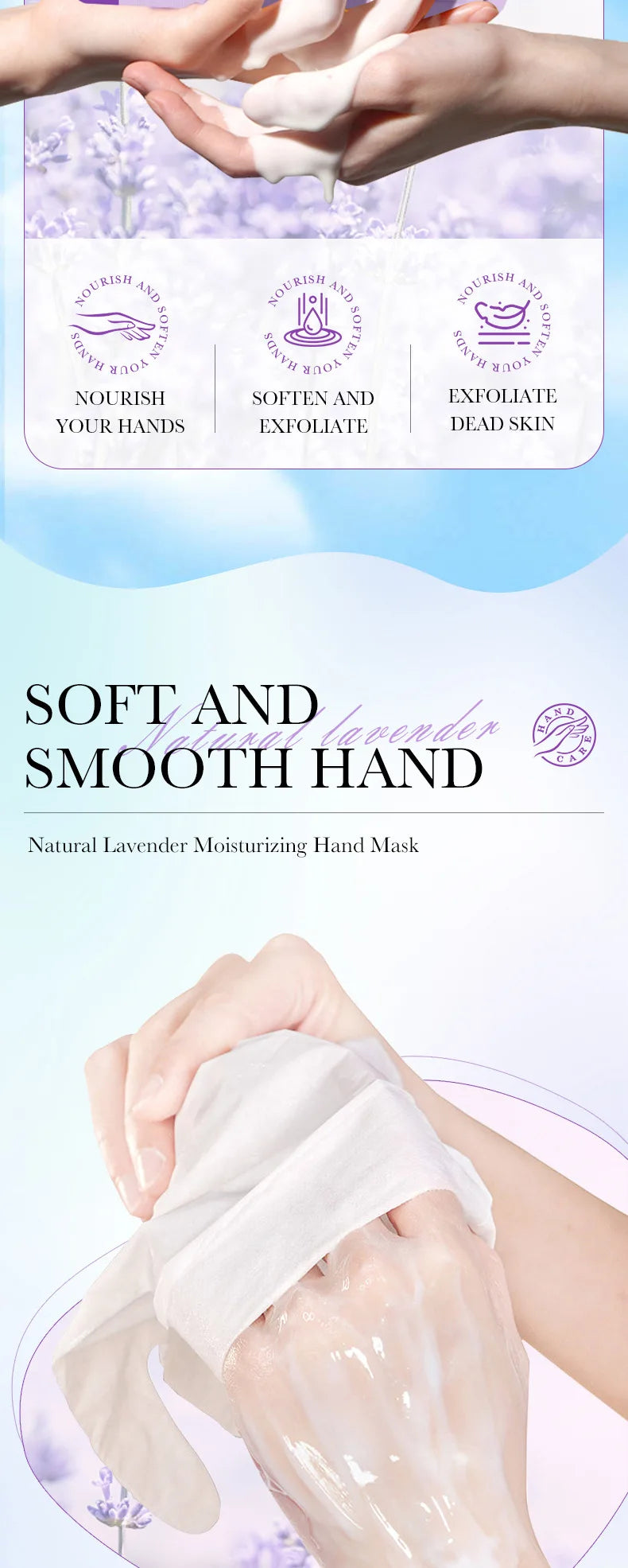 5pack Moisturizing Hand Mask Spa Gloves Exfoliating Hand Patches Gloves Whitening Peeling Remove Dead Skin Lavender Hand Mask