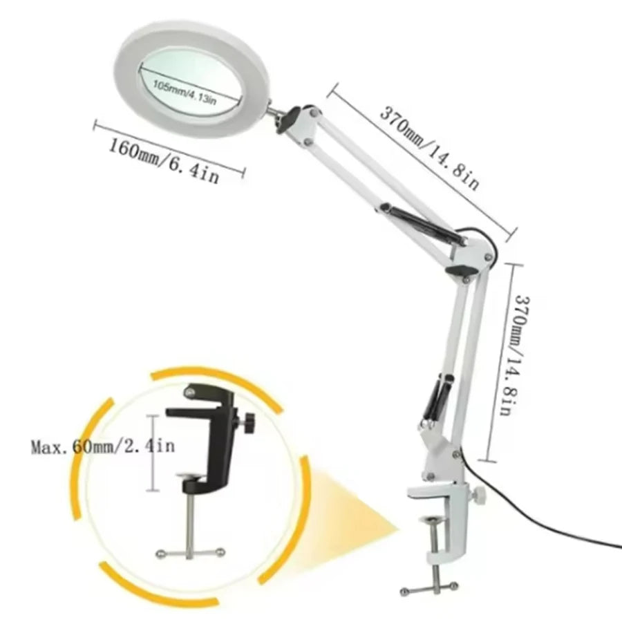NEW 72LED 8X/10X  Illuminated Magnifier USB 3 Colors LED Magnifying Glass for Soldering Iron Repair/Table Lamp/Skincare Beauty